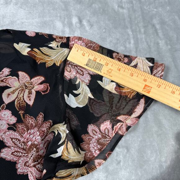 Lauren‎ Ralph Lauren Georgette Top XL Printed Flutter Sleeve - Picture 9 of 11